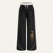 Women's Elegant High-End Wide Leg Pants Spring/Summer Fashion Parisian Commuter English Pattern Print Casual Formal Polyester_ecoleips.com