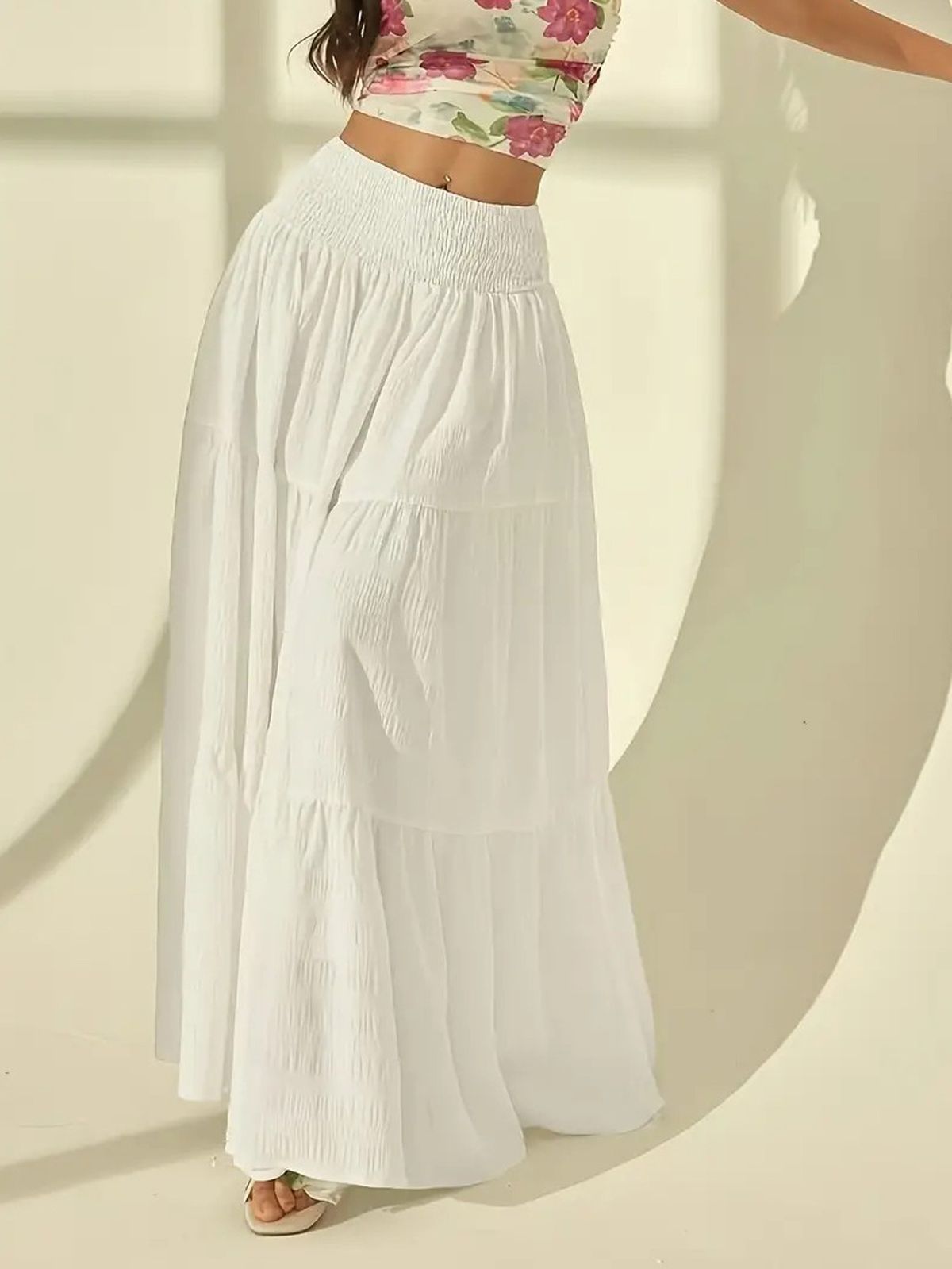 Women's Elegant Solid Color A-Line Long Skirt Hot Selling Fashionable Casual Wear for Vacation_ecoleips.com