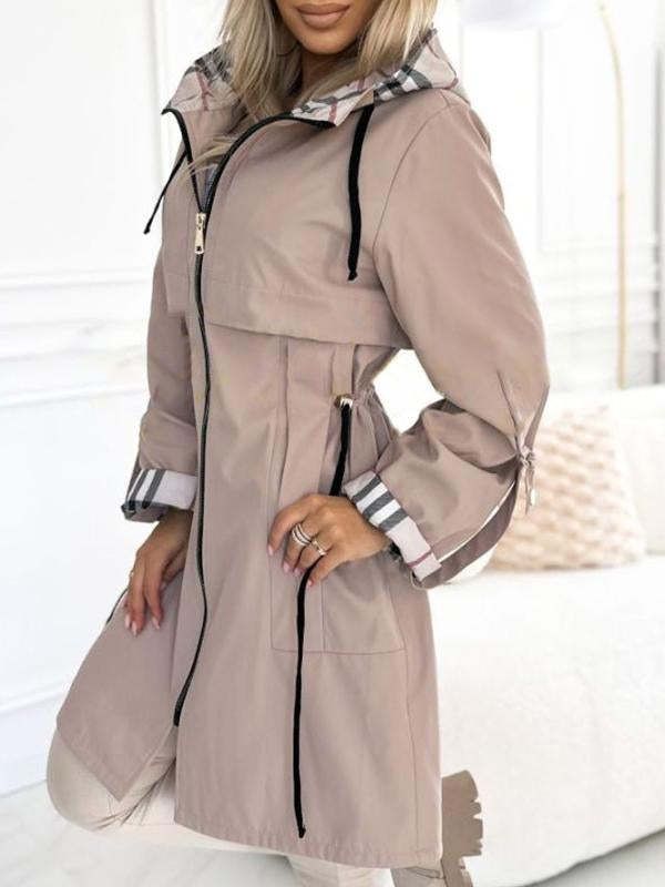 Trendy Hooded Plaid Jacket – Lightweight & Stylish For Fall & Winter | Casual Streetwear Coat_ecoleips.com