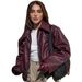 Women's Clothing PU Leather Jacket – Oversized Biker Style Coat With Zipper (Trendy Fall/Winter Outerwear, Red & Black)_ecoleips.com