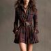 Women's Digital Printed Plaid Shirt Dress With Pockets Waist Cinching Fashionable Casual Maxi Dress_ecoleips.com