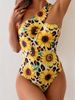 Women's Sexy Bikini Swimsuit Bow Tie One-Piece Polyester Fits True To Size For All Seasons_ecoleips.com