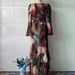 Women's Floral Print Knit Dress – Elegant Long Sleeve Midi Dress With Round Neck, Spring Essential For Casual & Office Wear_ecoleips.com
