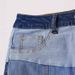 Women's Slimming Color Blocked Denim Mini Skirt High Waist A-Line Summer Skirt Elegant Fashion England Style_ecoleips.com