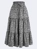 Versatile, Slimming Floral Dress; European-Style Bohemian A-Line Skirt; Flowing, Swinging Layered Tiered Skirt_ecoleips.com