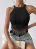 2026 Spring/Summer New Style Elegant Fringe Blouse, Short Style, Slim-Fitting, Slimming, Crop Top With Exposed Neckline_ecoleips.com