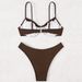 Aria Basics Yiyong 2025 New European And American Solid Color Underwire Beach Swimsuit Women's Two-Piece Bikini Set Cross-Border_ecoleips.com