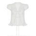 Women's French Style Girly Ruffle Blouse Lace Trimmed Puff Sleeve V Neck Tie Front Slim Fit Cross Border Top_ecoleips.com