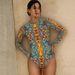 Russian Women's Long Sleeve Swimsuit Kupalnik European American Style Sun Protection Beach Dress Set Summer Autumn Polyester_ecoleips.com