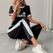 Summer Romantic Style T-Shirt And Trousers Set Letter Crown Print Women's Two-Piece Outfit Short Sleeved_ecoleips.com