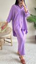 Women’s Clothing Summer New Women's 2 piece Set Large Size Cotton and Linen Shirt Set High Waist Loose Trousers_ecoleips.com