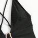 Women's Sexy One Piece Swimsuit Solid Color V Neck Lace Up Design Fashion Bikini For Summer Vacation Polyester Regular Size_ecoleips.com