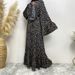 Modest Abaya Dress/Muslim Dress Women Fashionable Floral Print Maxi Dress Women's Long Sleeve Dress Elegant Muslim Fashion Clothing_ecoleips.com
