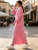 Women Turtleneck Knit Midi Dress Loose Long Sleeve Ribbed Cuff Hem Texture Lightweight Breathable Soft Skin-friendly Straight Knit Dress_ecoleips.com