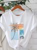 Women's Casual Round Neck Short Sleeve T-Shirt Multi-Color American Style Simple Fashionable Sports Top Loose Fit_ecoleips.com