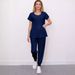Women's Operating Room Nurse Surgery Casual Suit Elastic Zipper Pet Washing Clothes Short Sleeve Washing Work Clothes_ecoleips.com