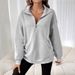 Women’s Half-Zip Fleece Sweatshirt – Oversized Pullover (Light Gray/Dark Gray/Rose Red/Black/Apricot, XS-XXL)_ecoleips.com