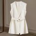 Women's Clothing Suit Vest Slim Belt Sleeveless Vest Spring Short Jacket Women's Outer Wear Slim_ecoleips.com