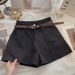 Women's Clothing Fashionable All Match High Waist Slim Suit Shorts Casual Pants Wide Leg Pants Shorts_ecoleips.com