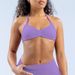 DF Style High Elastic Matte Nylon Sports Bra Halter Neck Backless Quick Drying For Running Fitness Yoga Women's Clothing_ecoleips.com