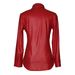 Stylish Faux Leather Shirt Jacket – Casual Long/Short Sleeve Blazer With Chest Pocket (S-XXL, Black/Red)_ecoleips.com