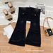 High Waisted Stretch Flared Jeans for Women Slimming Design Frayed Edges Black Platform Jeans_ecoleips.com