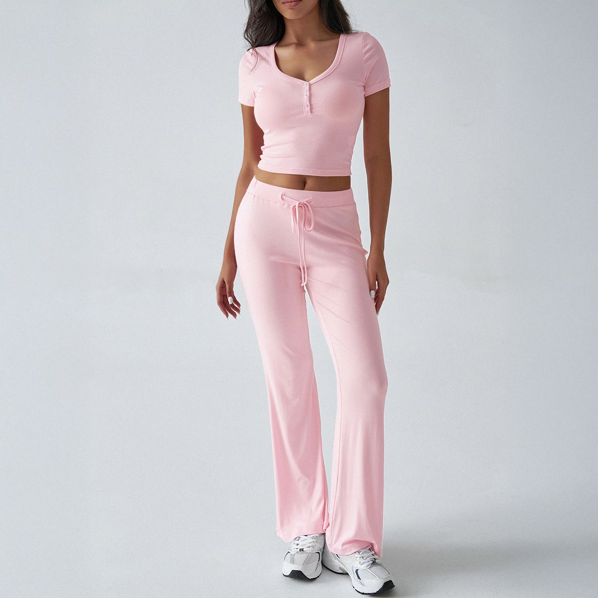 Diyun 2025 Spring/Summer European American Women's Clothing Y2K Sports Casual Style U-Neck T-Shirt And_ecoleips.com
