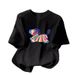 Women's Red Cotton T-Shirt Round Neck Short Sleeve Loose Fit Top New Style Year Of The Horse_ecoleips.com