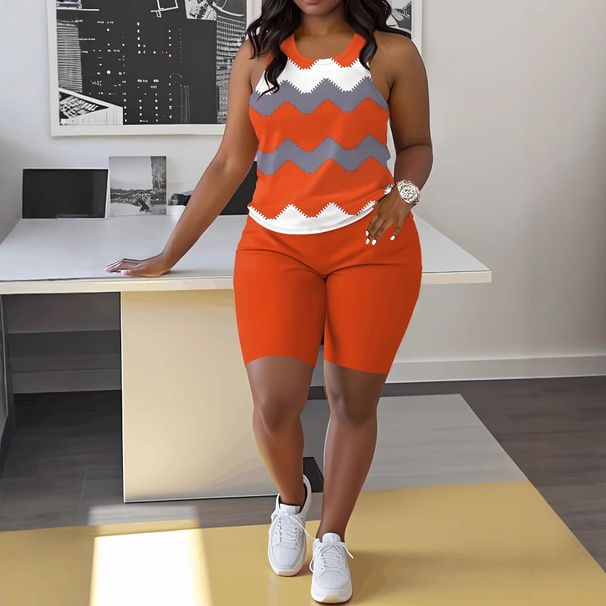 Women's Printed Short Sleeve Top & Shorts Set - Breathable Summer Outfit For Casual & Vacation Wear_ecoleips.com