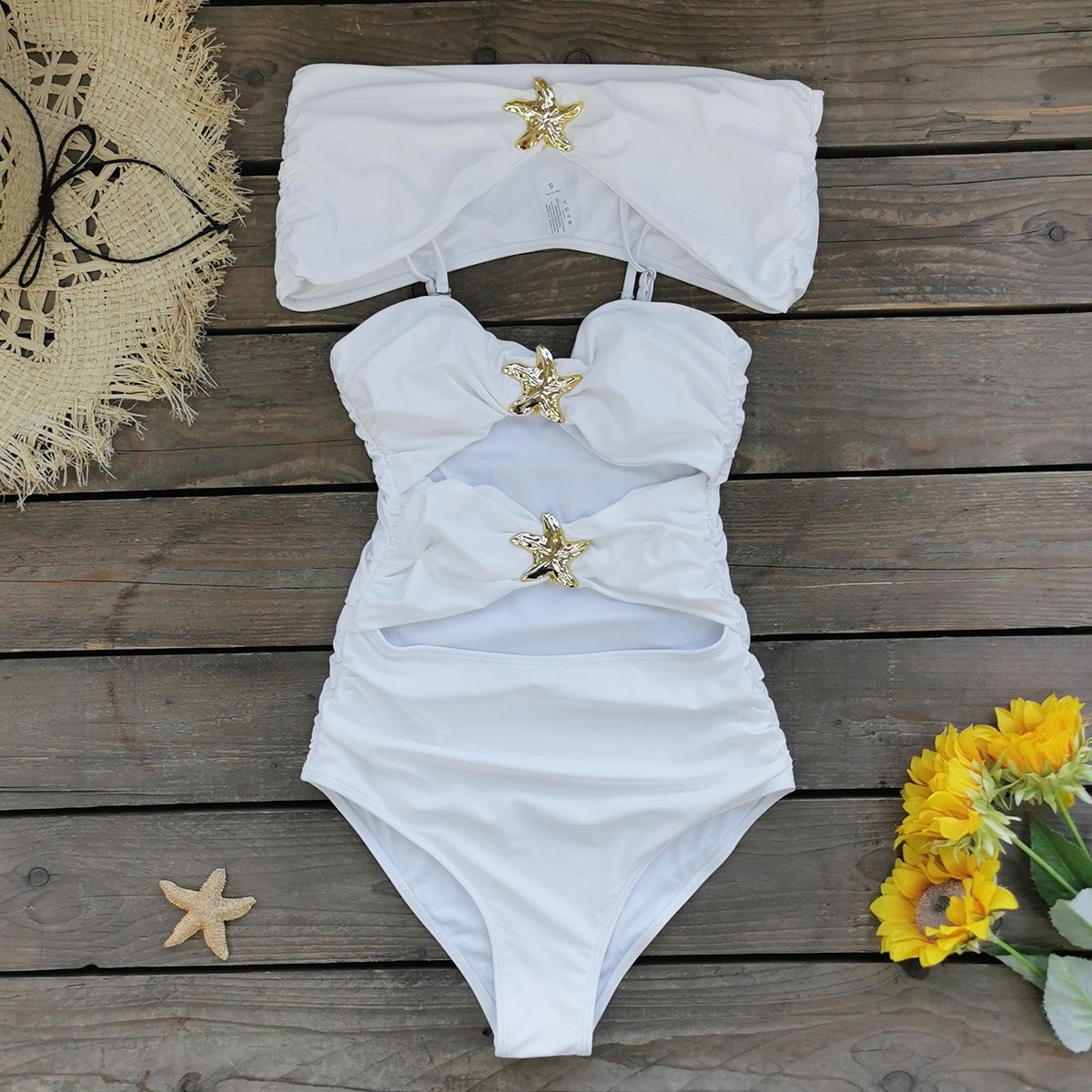 Women's Clothing One Piece Swimsuit Skirt Cape Three Piece Suit Sexy Hollow Swimsuit_ecoleips.com