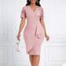 Women's Clothing V Neck Slim See Through Sexy Hip Dress Women's Skirt_ecoleips.com