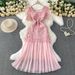 Women's Clothing Lady Style Lace Square Neck Dress Female Summer High Grade Sense Drape Mesh Splicing Elegant Long Skirt_ecoleips.com