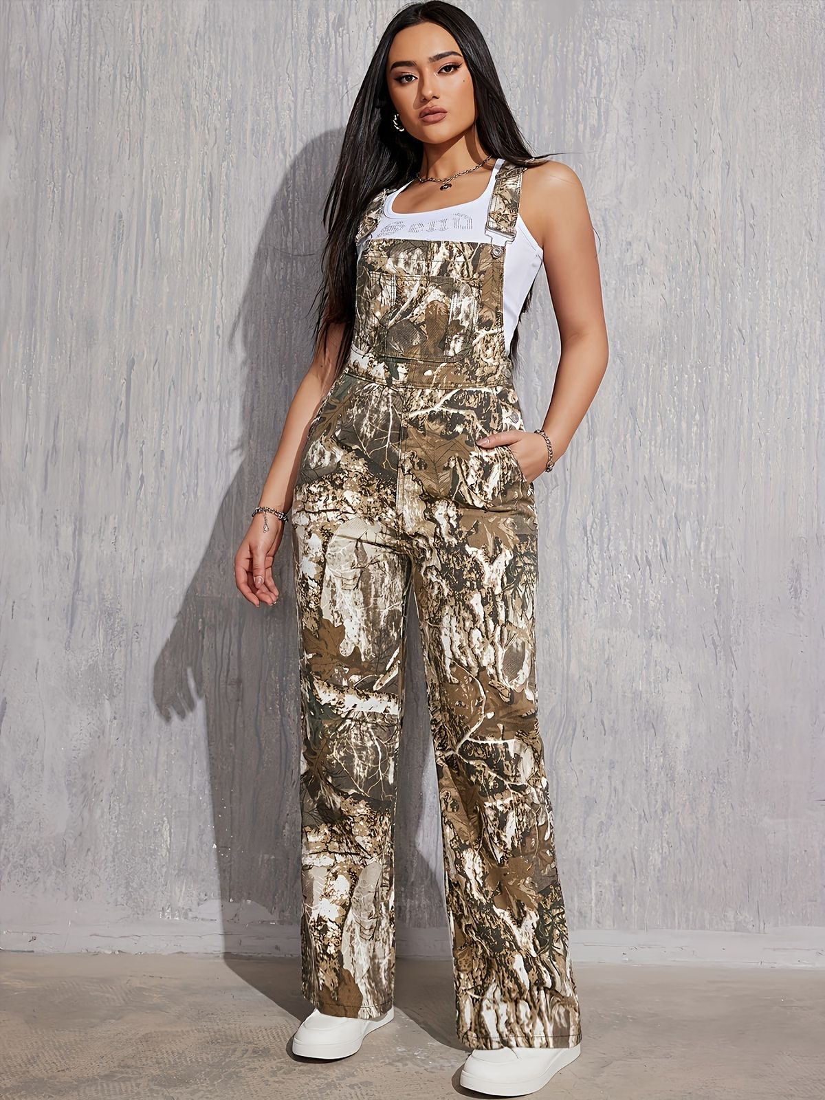 Women's Clothing Camouflage Jumpsuit For Women - Strapless Denim Overalls, Streetwear Style (S-XXL)_ecoleips.com