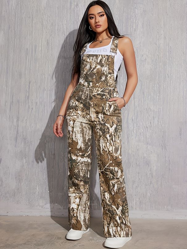 Women's Clothing Camouflage Jumpsuit For Women - Strapless Denim Overalls, Streetwear Style (S-XXL)_ecoleips.com