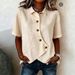 Women's Clothing Summer New Arrival Casual Solid Color Irregular Shirt Popular Style_ecoleips.com