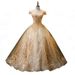 Women's Clothing evening dress female solo performance costumes puffy skirt long annual meeting host golden dress_ecoleips.com