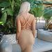 Elegant V-Neck Cross Back Bodycon Midi Dress For Women - Stretchy Office Club Night Out Fit V-Neck Fabric_ecoleips.com