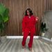Women's Clothing Velvet Pant Set Fashion Sweater And Pants Combo Zipper Half Turtleneck Autumn Winter Sports Suit With Drawstring Waist_ecoleips.com