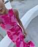 Women's Clothing Mesh Three Dimensional Flower Sexy Hip Dress_ecoleips.com