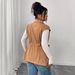 Women's Plus Size Loose Fit Sleeveless Layered Vest – Solid Color Tie Waist Outerwear For Autumn & Winter_ecoleips.com
