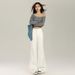 Women's White Flared Jeans That Don't Cling To The Legs, 2026 Spring New Style, Solid Color, Versatile, Simple,_ecoleips.com