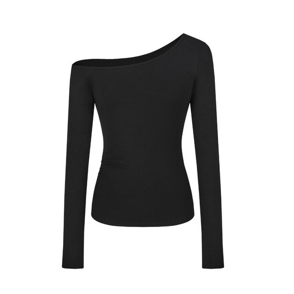 Pure Desire Spice Girl Slim Fit And Thin Off-the-shoulder Long-sleeved T-shirt Women's Early Autumn Design Versatile Bottoming Shirt_ecoleips.com
