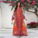 Embroidered Jalabiya Dress – Elegant Long Sleeve Maxi Dress With Floral Print & Rhinestone Detail (S-Xxl) – Middle Eastern Modest Fashion_ecoleips.com