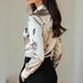 Silk-Touch Satin Blouse With Watercolor Floral Print – Elegant Long Sleeve Shirt For Office & Evening, Breathable Polyester With Stretch (S-XL, Ivory)_ecoleips.com