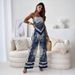 Women's Floral Print Camisole Bralette & Long Pants Set American Style Thin Sexy Fashion Clothing For Summer_ecoleips.com