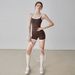 Sports Suit Women's Running Training Tennis Badminton Suit Yoga Suit With Chest Pad Top Shorts Onesie_ecoleips.com