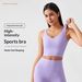 U Shaped Backless Sports Bra For Women, High Intensity Fitness Running Anti Shock Yoga Bra With Supportive Breast Pads, Vest AG001_ecoleips.com