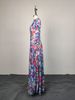 Women's Elegant Floral Maxi Dress – Long Sleeve Round Neck Bodycon Midi Dress With Fitted Waist Rsatile For Work & Events_ecoleips.com