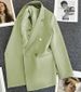 Women's Slimming Green Blazer Trendy Street Style Outerwear Elegant Spring Fashion_ecoleips.com