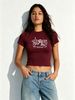 Women's Y2K Crop Top, Logo Print Short Sleeve T-Shirt, Trendy Casual Street Style Tee_ecoleips.com